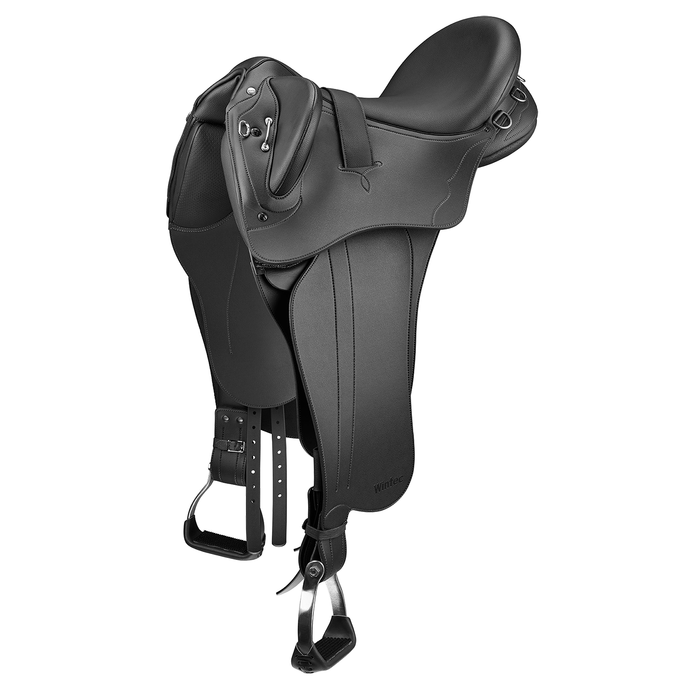 Wintec 500 Stock with Swinging Fender in Black with Standard Fender and Flock panel