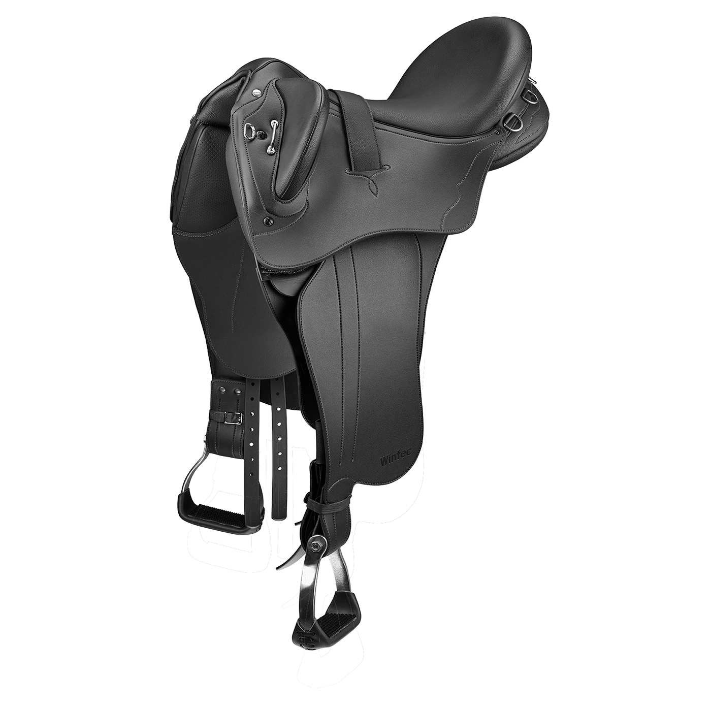 Wintec 500 Stock with Swinging Fender in Black with Short Fender and Flock panel