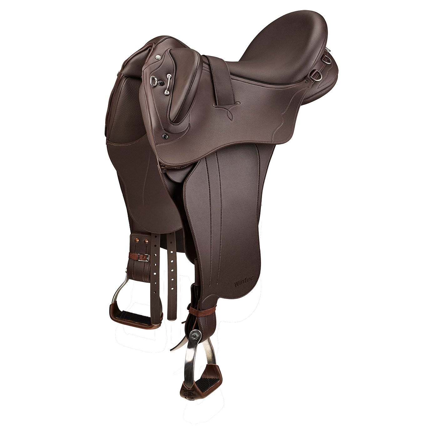 Wintec 500 Stock with Swinging Fender in Brown with Short Fender and Flock panel