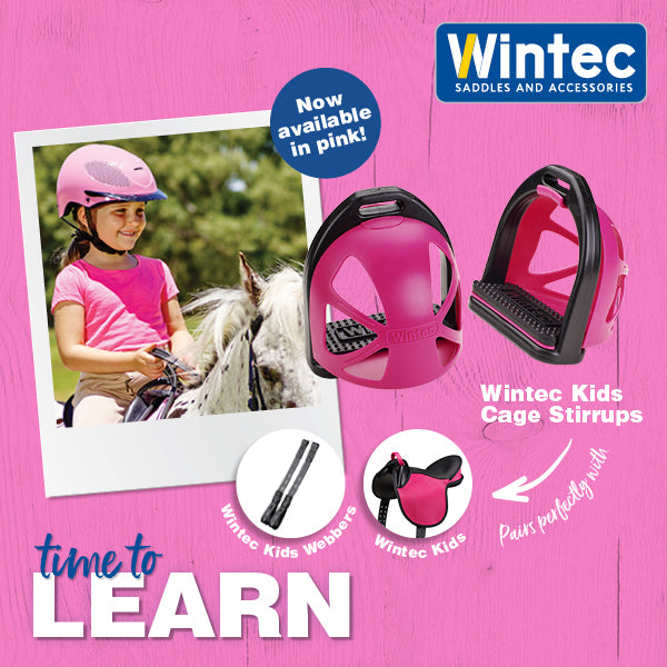 Wintec Kids Cage Stirrups in pink