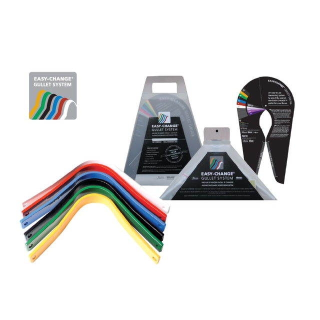 EASY-CHANGE Gullet System colour-coded gullets, packaging and gullet gauge