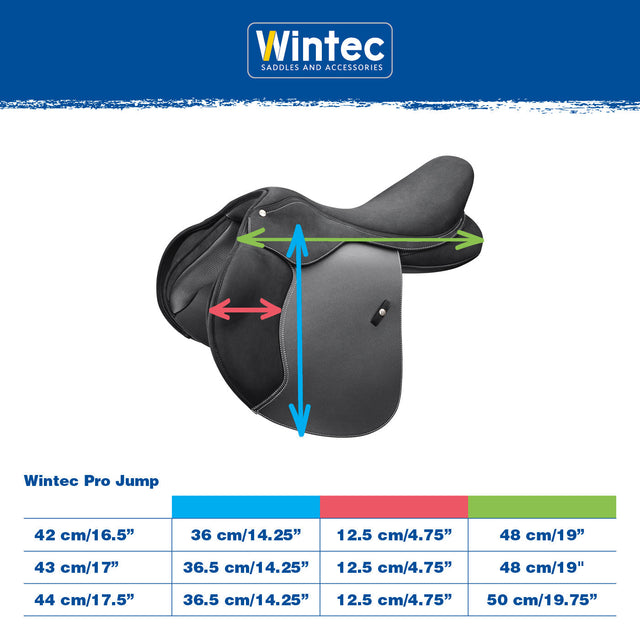 Wintec Pro Jump measurement and size chart