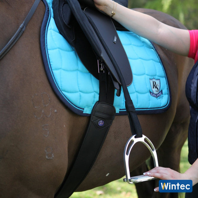 Wintec Pro Webbers fitted to a saddle, running from the stirrup bar to the iron