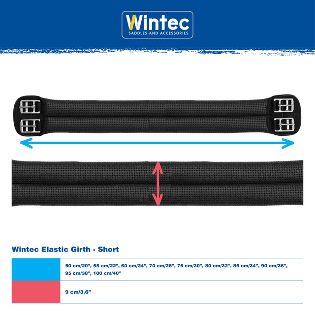 Wintec Elastic Girth (short) measurement and size chart