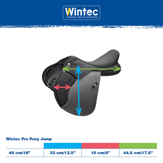 Wintec Pro Pony Jump measurement and size chart